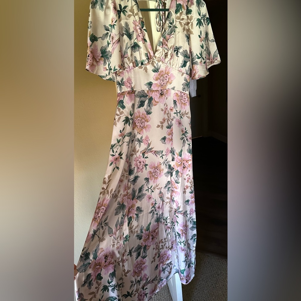 Red Dress Boutique Floral Maxi Dress - Pink and Green
